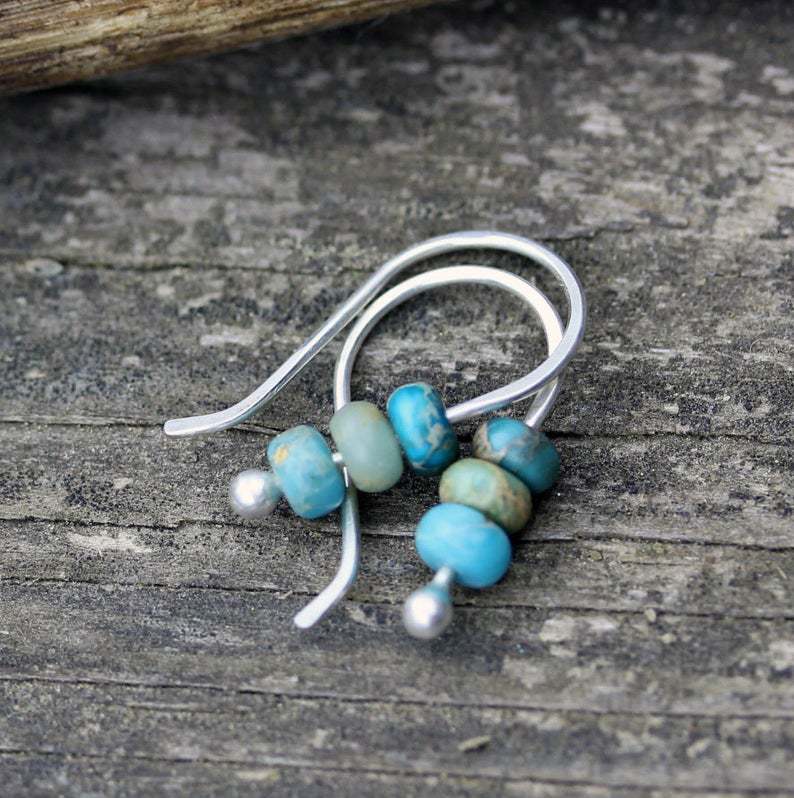 Boucles d'oreilles rétro turquoise