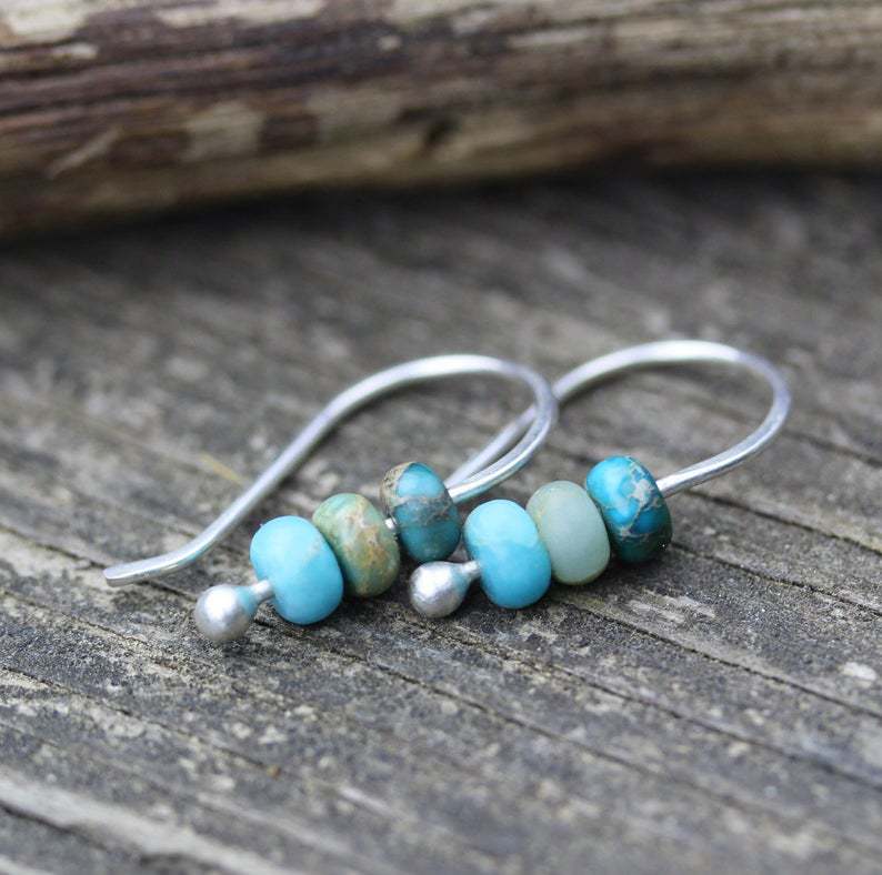 Boucles d'oreilles rétro turquoise