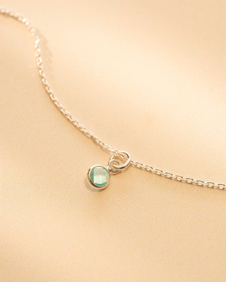 Collier Personnalisé avec Charme de Pierre de Naissance en Argent