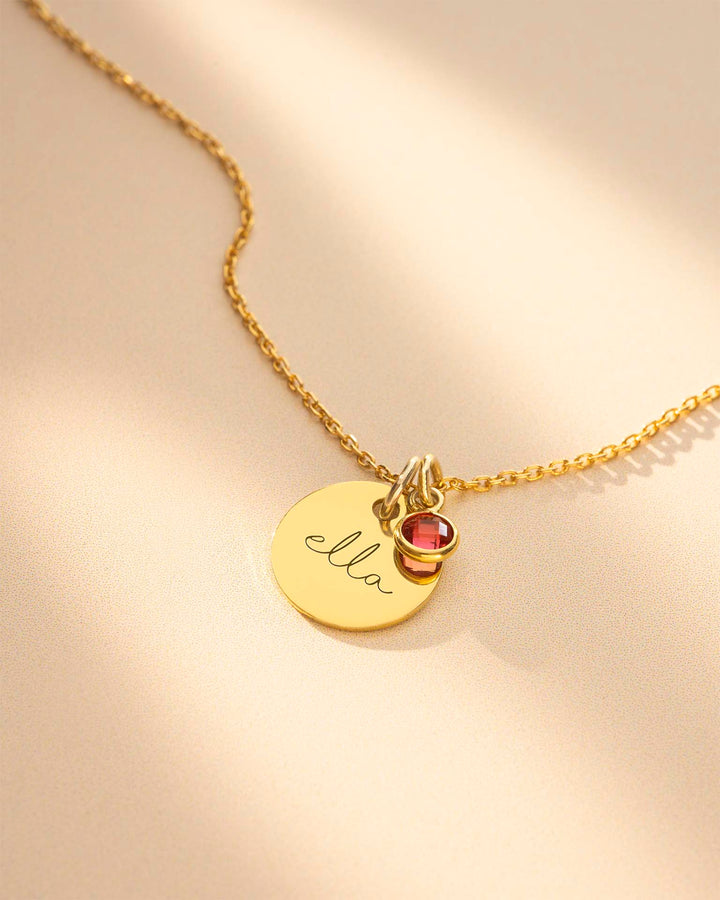Collier Personnalisé Esme avec Nom et Pierre de Naissance en Or Rose