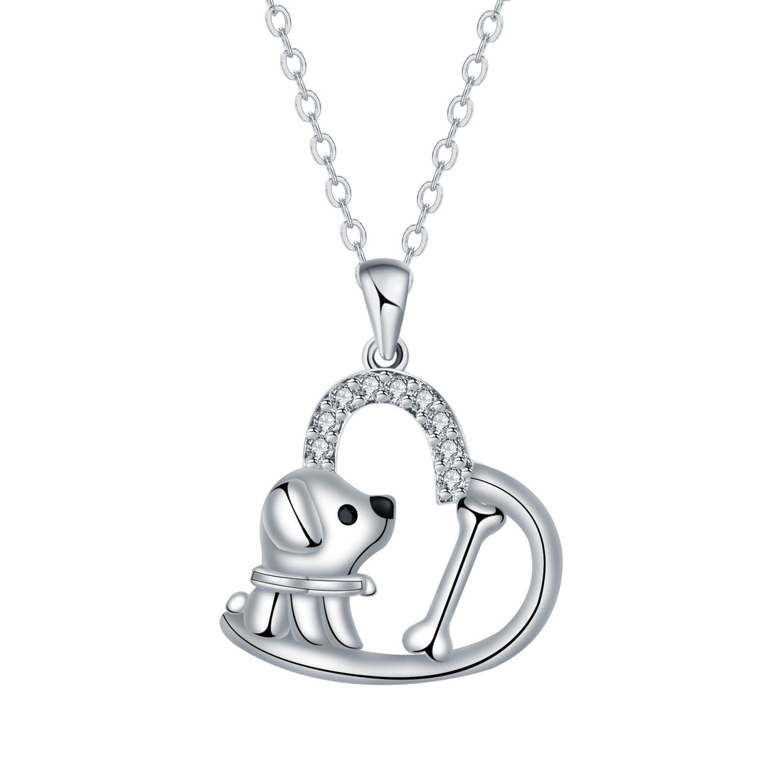 Collier Chien avec Pendentif Cœur