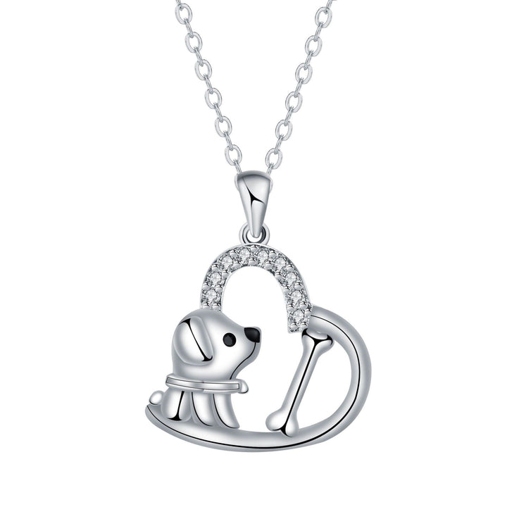 Collier Chien avec Pendentif Cœur