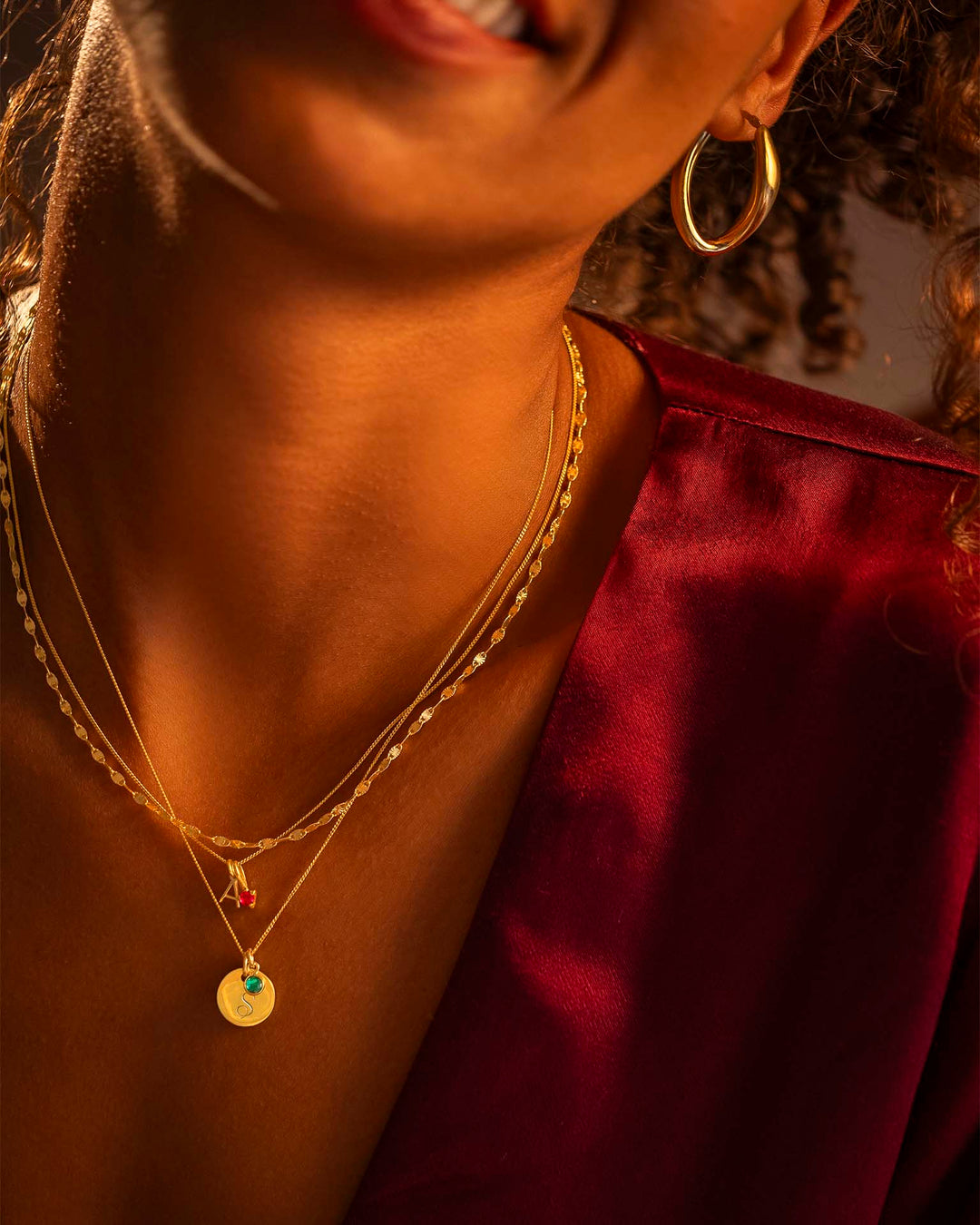 Collier Personnalisé en Or avec Initiale et Pierre de Naissance