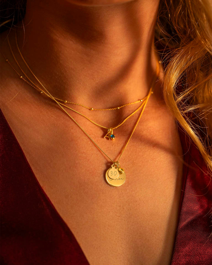 Collier de Nom Disque Personnalisé en Argent pour Anniversaire