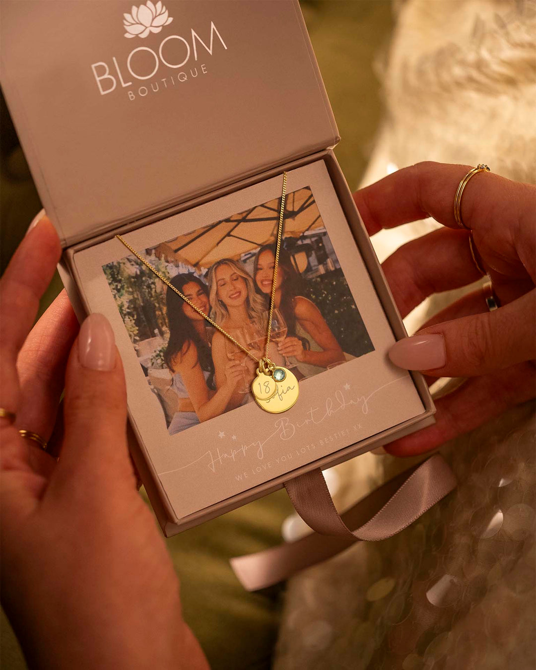 Collier de Nom Disque Personnalisé en Or pour Anniversaire