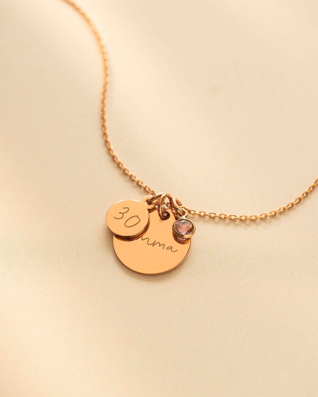 Collier de Nom Disque Personnalisé en Or pour Anniversaire
