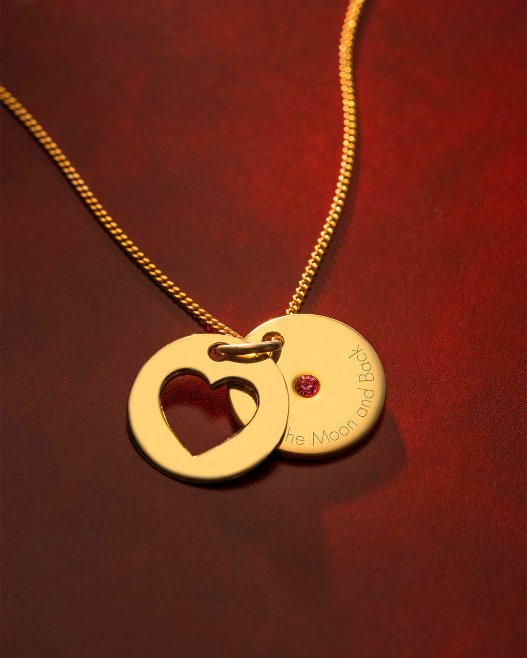 Collier en Coeur avec Message Secret Personnalisé et Pierre de Naissance en Or