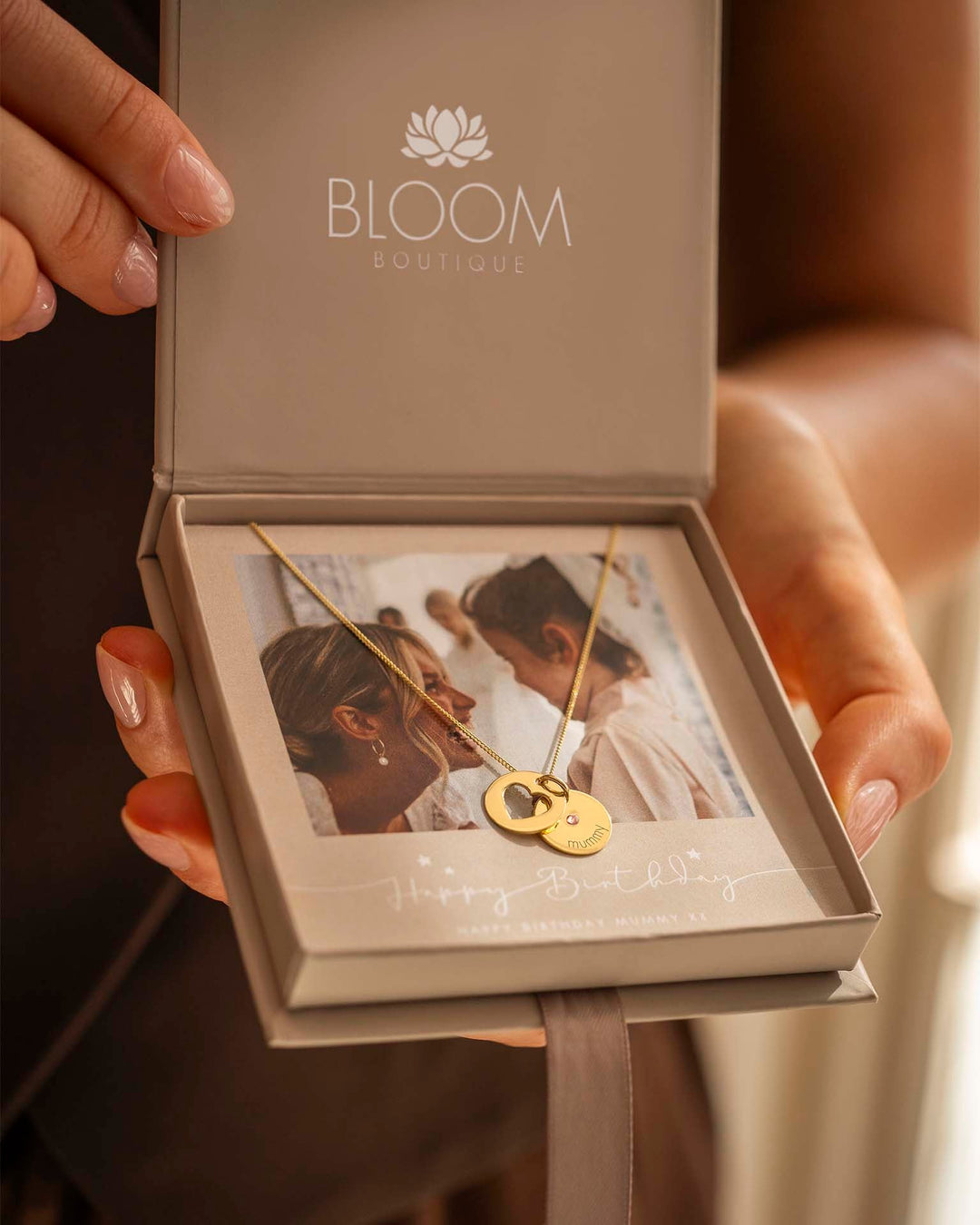 Collier en Cœur avec Message Secret Personnalisé et Pierre de Naissance en Argent