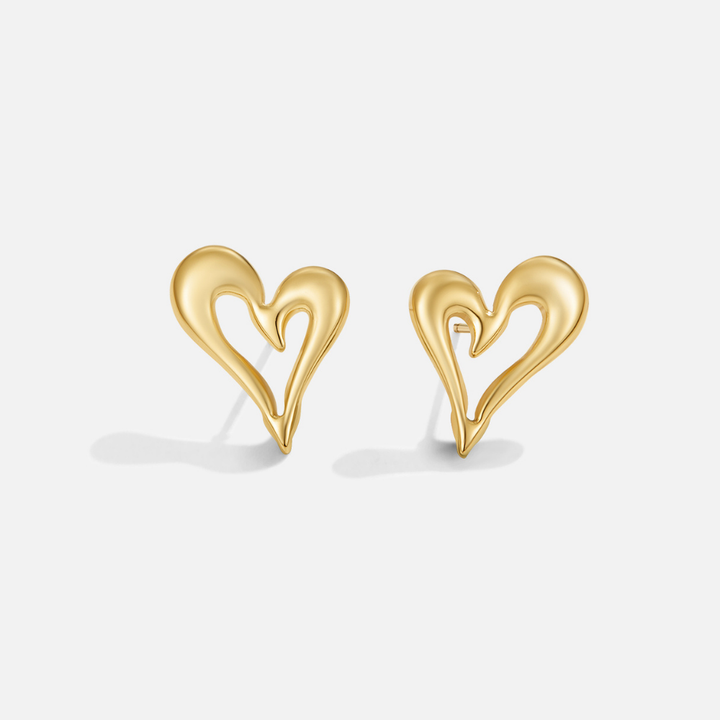 Boucles d'oreilles Celine Gold en forme de cœur