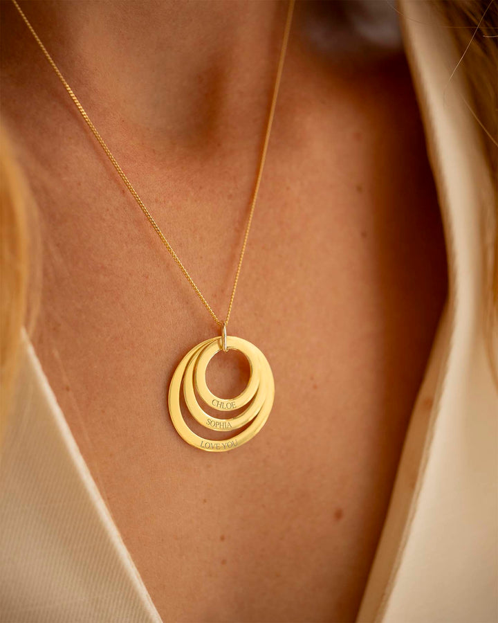 Pendentif en Or Triple Éternel Collier Personnalisé