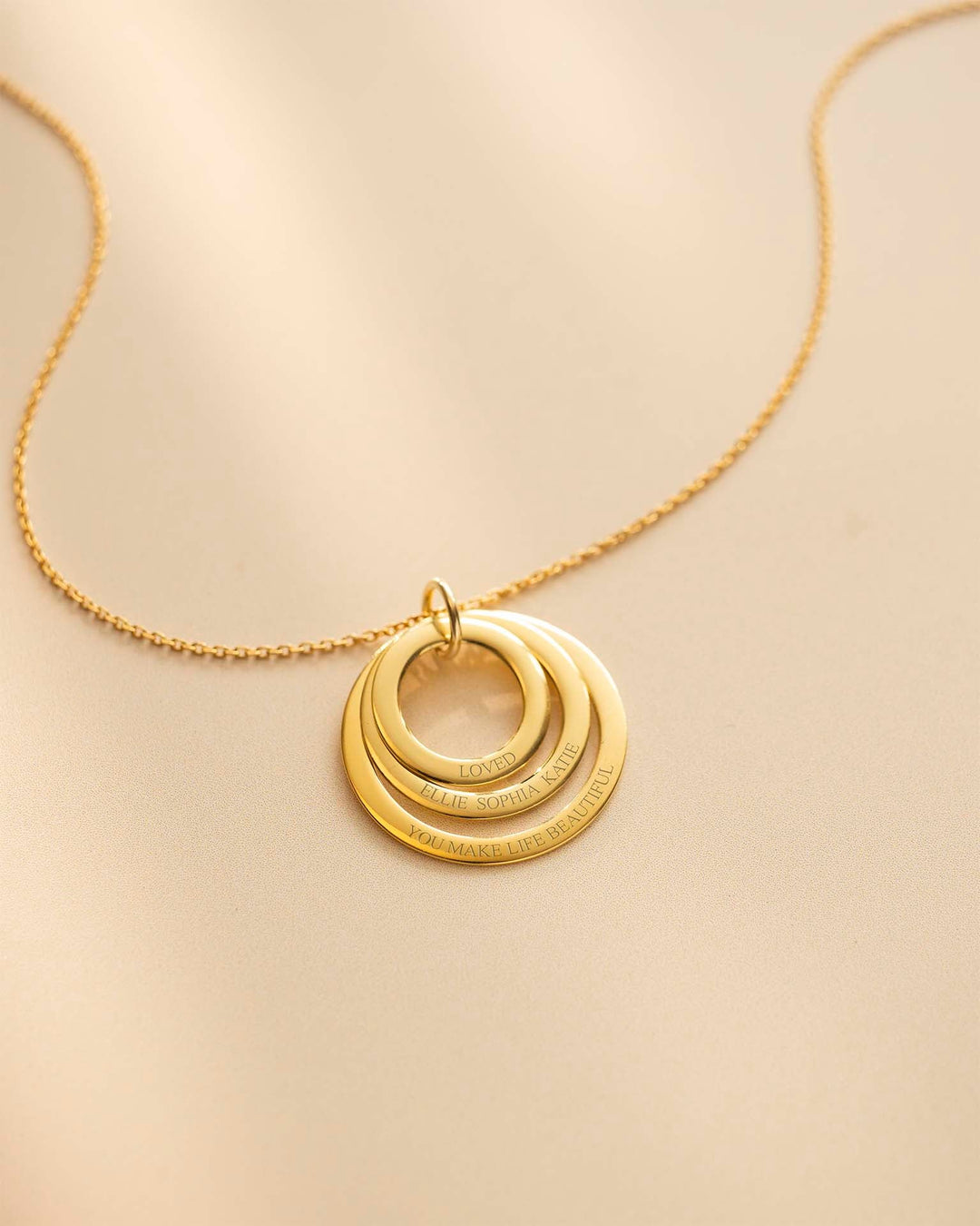 Pendentif en Or Triple Éternel Collier Personnalisé