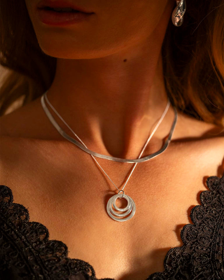 Pendentif en Or Triple Éternel Collier Personnalisé