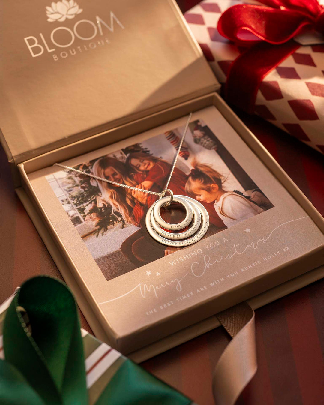 Pendentif en Or Triple Éternel Collier Personnalisé