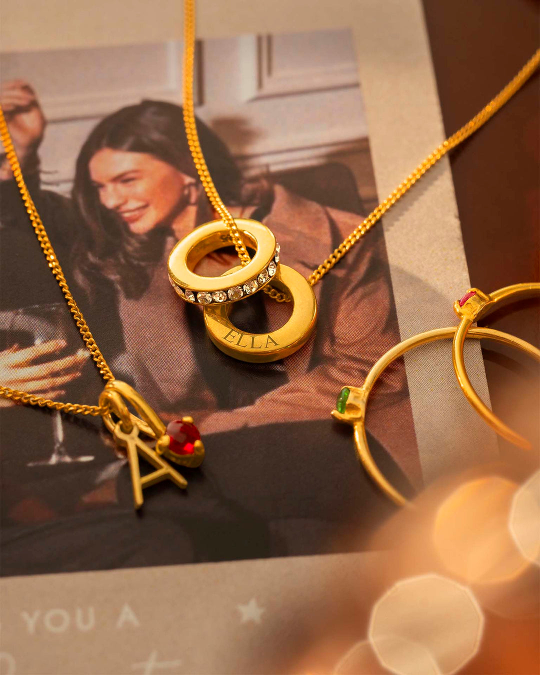 Collier Personnalisé avec Pendentif Mini Lettre en Or et Pierre de Naissance