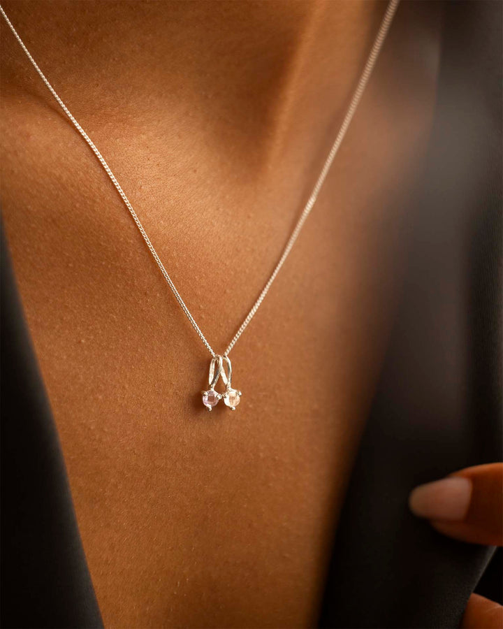 Pendentif en Argent avec Pierre de Naissance Personnalisé