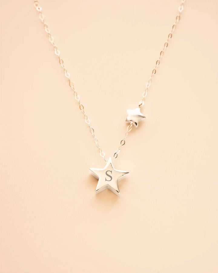 Collier Personnalisé Enfant Mon Étoile Chanceuse en Argent