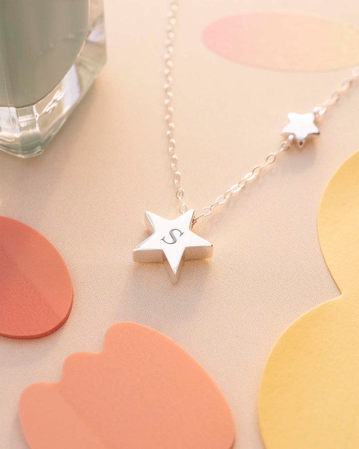 Collier Personnalisé Enfant Mon Étoile Chanceuse en Argent