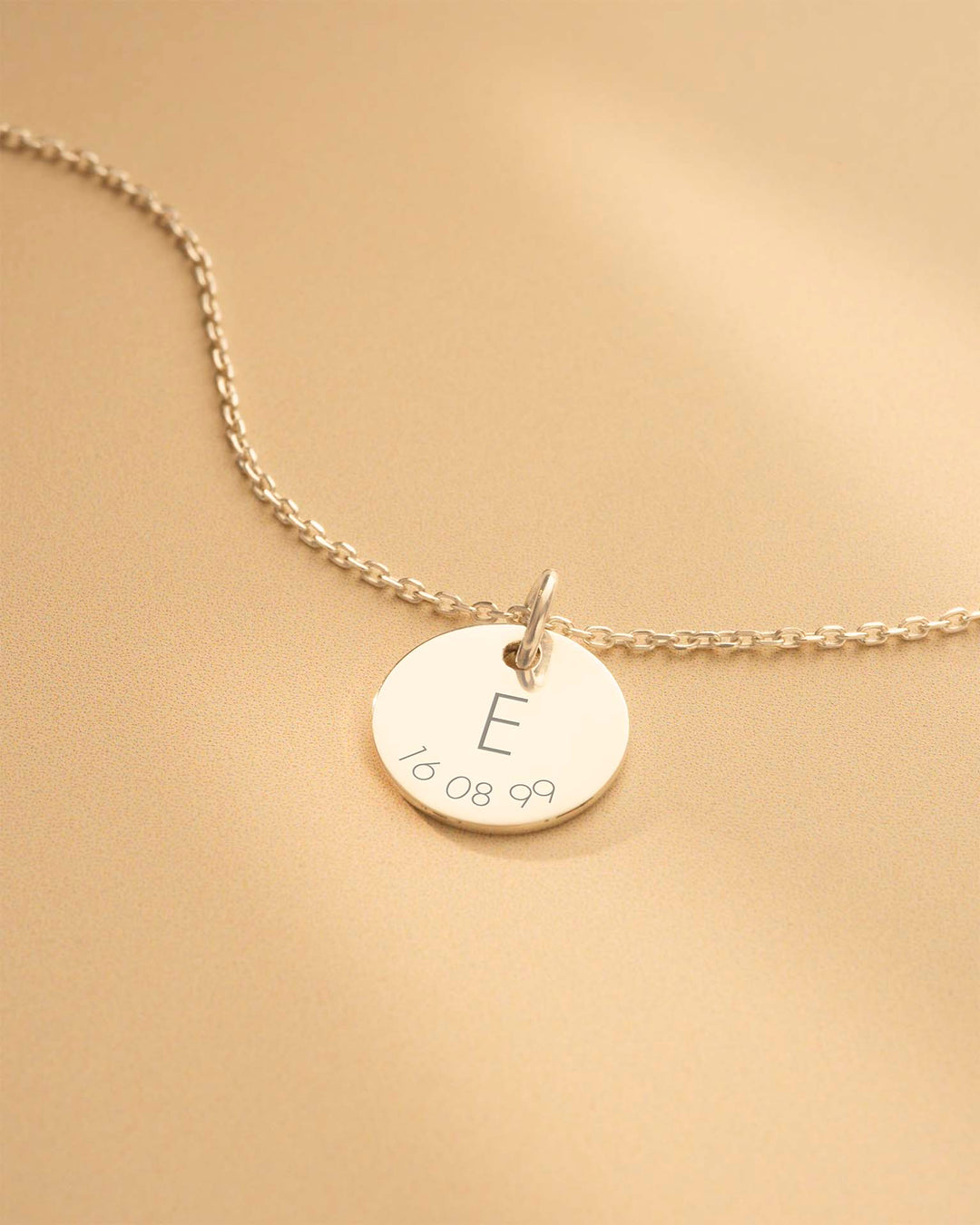 Collier Personnalisé en Argent avec Initiale et Date