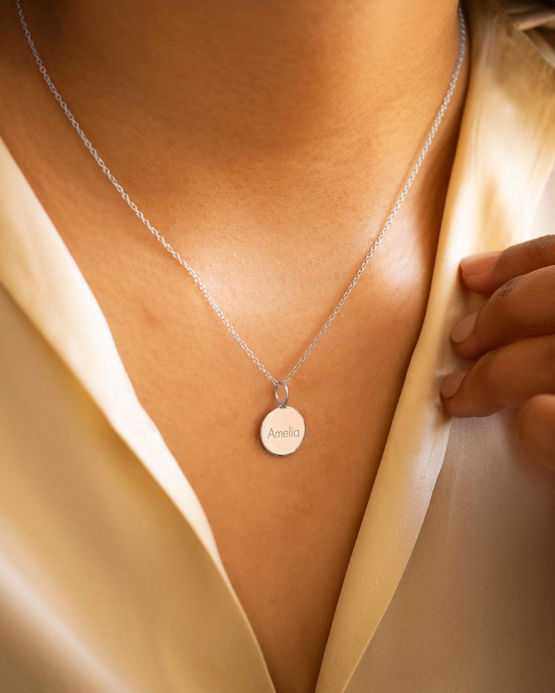 Collier Personnalisé avec Disque Sia en Argent