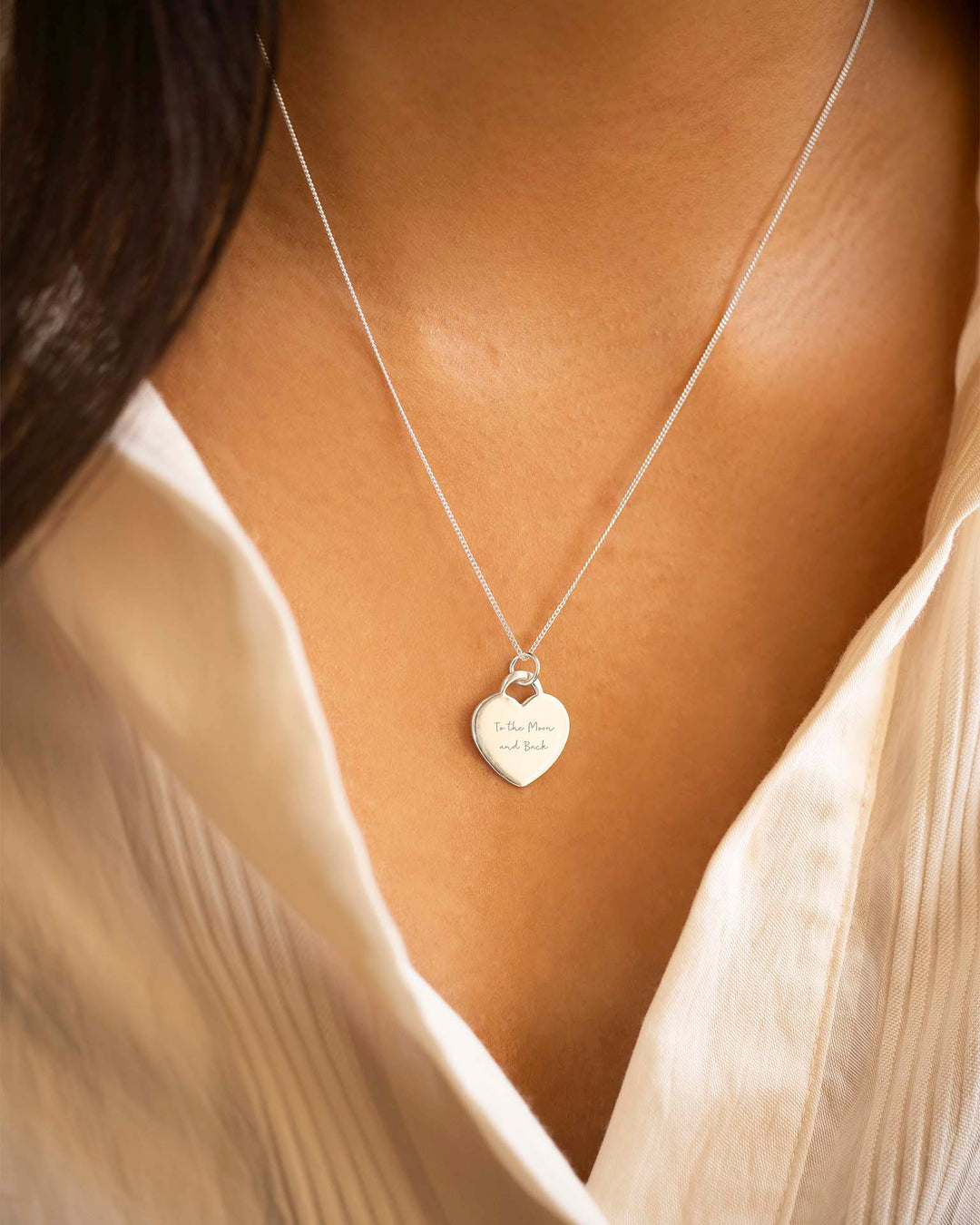 Collier Personnalisé avec Pendentif Cœur en Argent