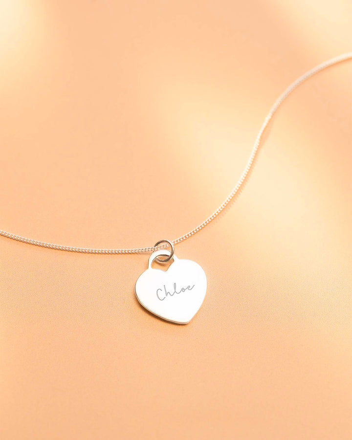 Collier Personnalisé avec Pendentif Cœur en Argent
