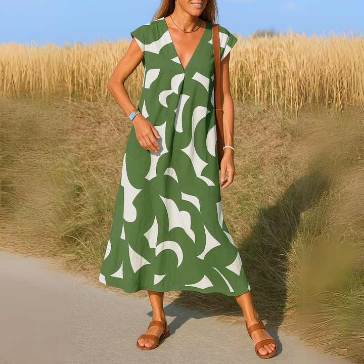 Morgane™ | Maxi dress with artistic print