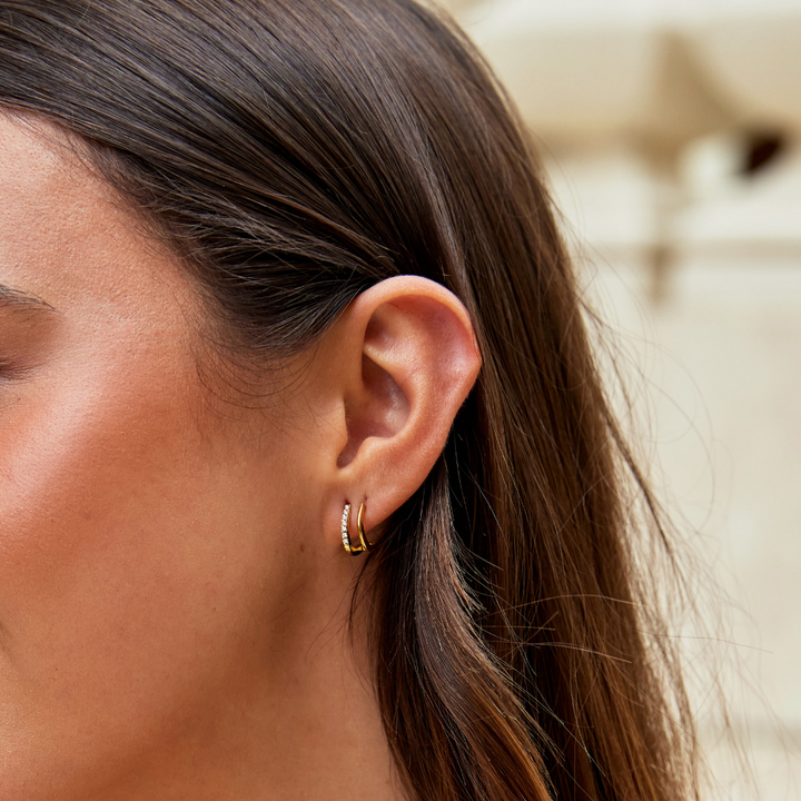 Boucles d'oreilles Klaue en Or & Cristal