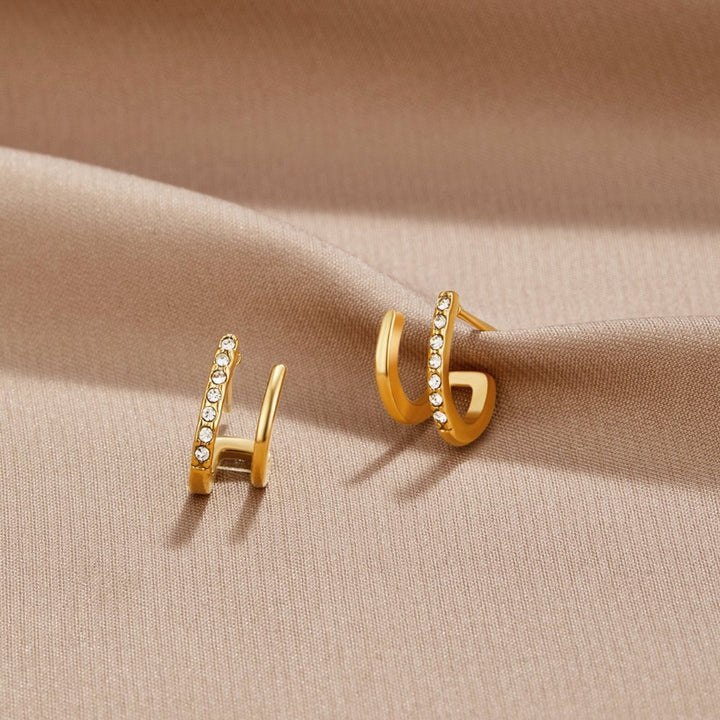 Boucles d'oreilles Klaue en Or & Cristal