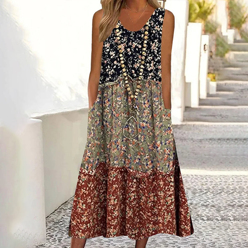 Morgane - Robe Midi Florale Vintage