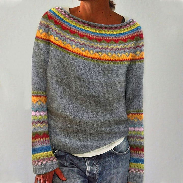 Amina - Pull en maille rétro pour femme