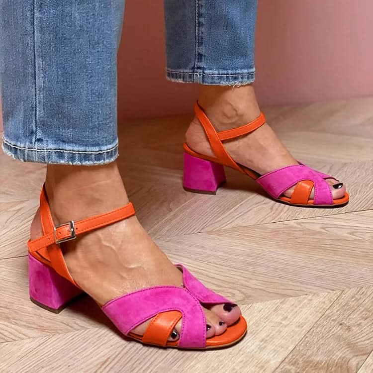 Daphne | Colorful Block Heel Dance Sandals