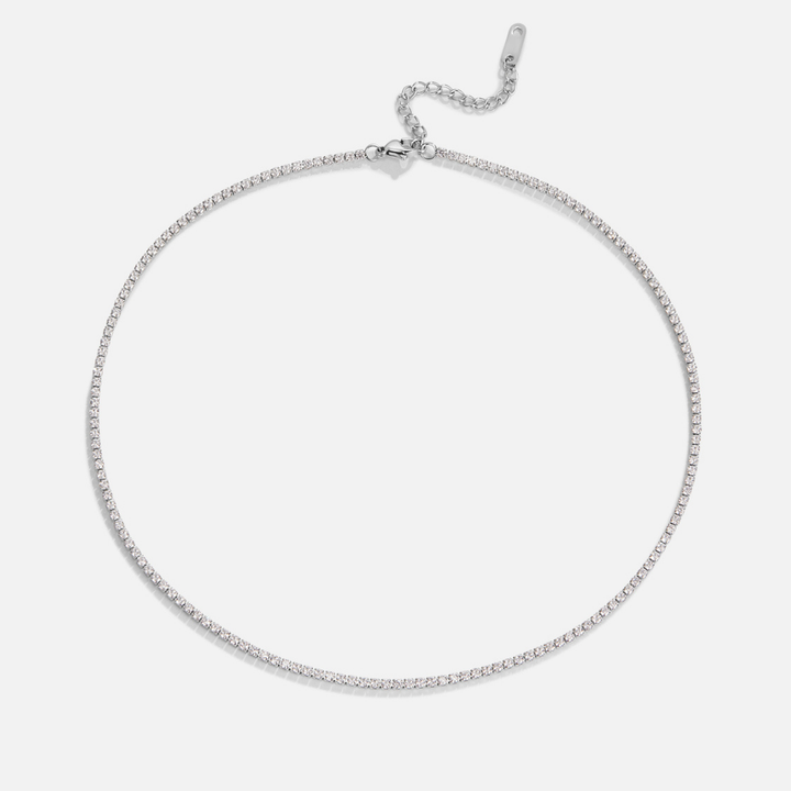 Collier en cristal argenté