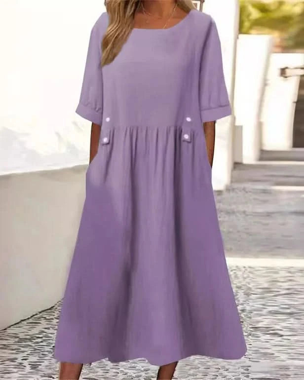 Morgane™| Alyssa Robe en coton et lin