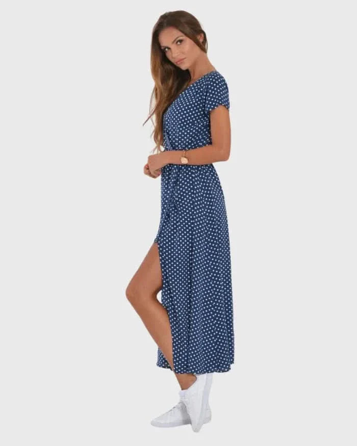 Yareli | Midi Wrap Dress with Vibrant Flowers