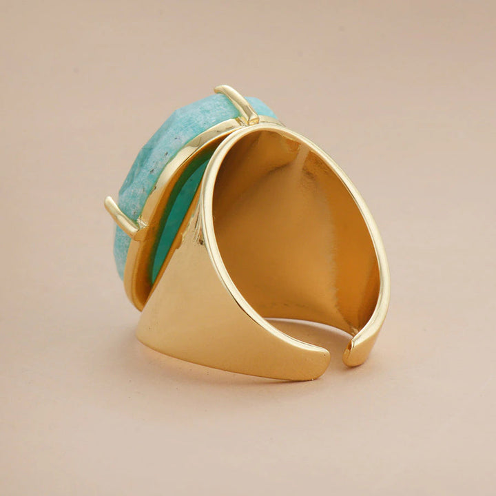 Bague Déesse Sophistiquée en Amazonite Bleue