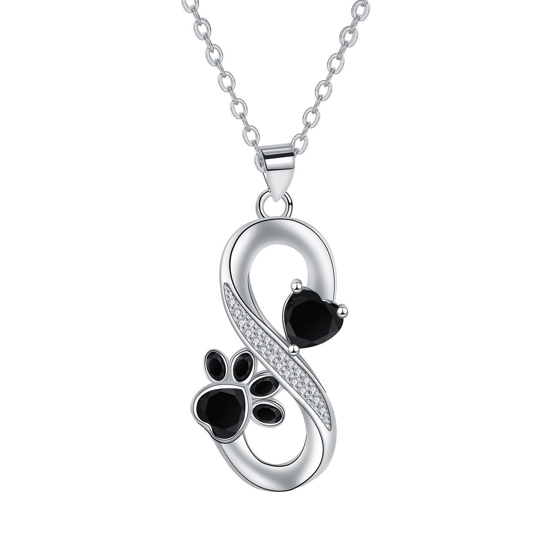 Collier Symbole Infini Coeurs Empreinte de Patte