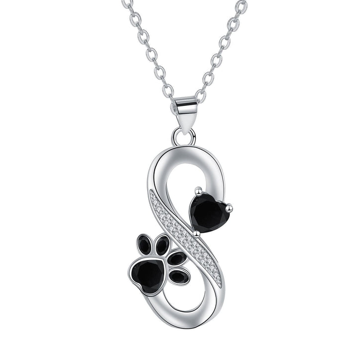 Collier Symbole Infini Coeurs Empreinte de Patte