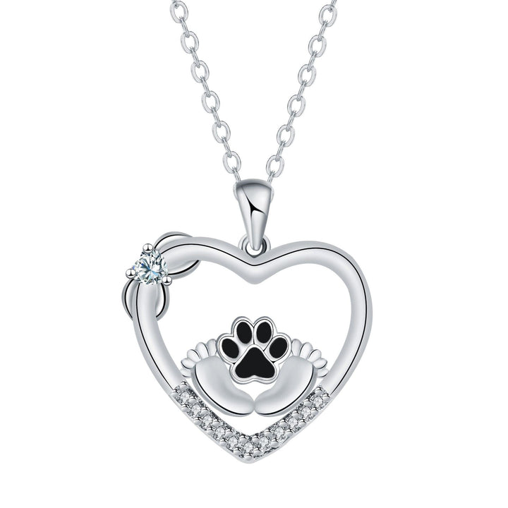 Collier Patte de Chien Little Feet et Zirconia