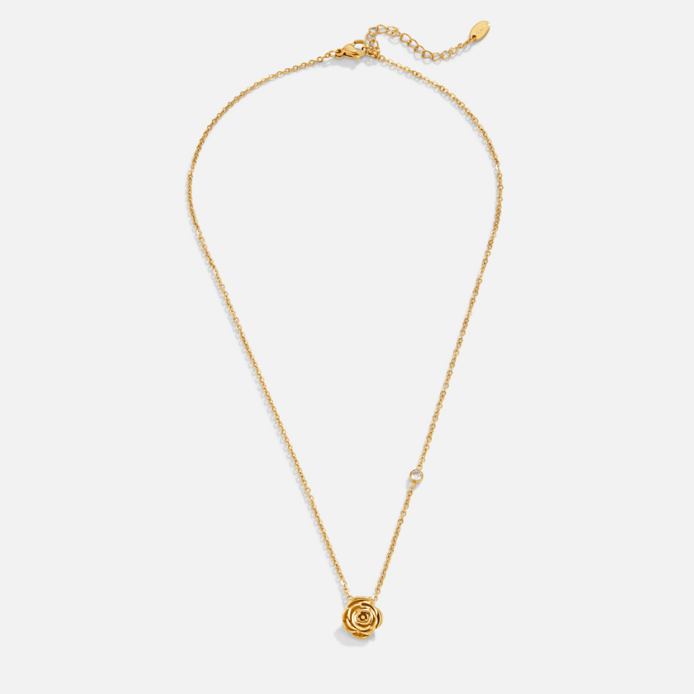 Collier pendentif en rose dorée