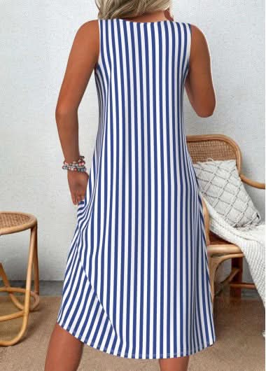 Riza | Sleeveless Striped Summer Dress