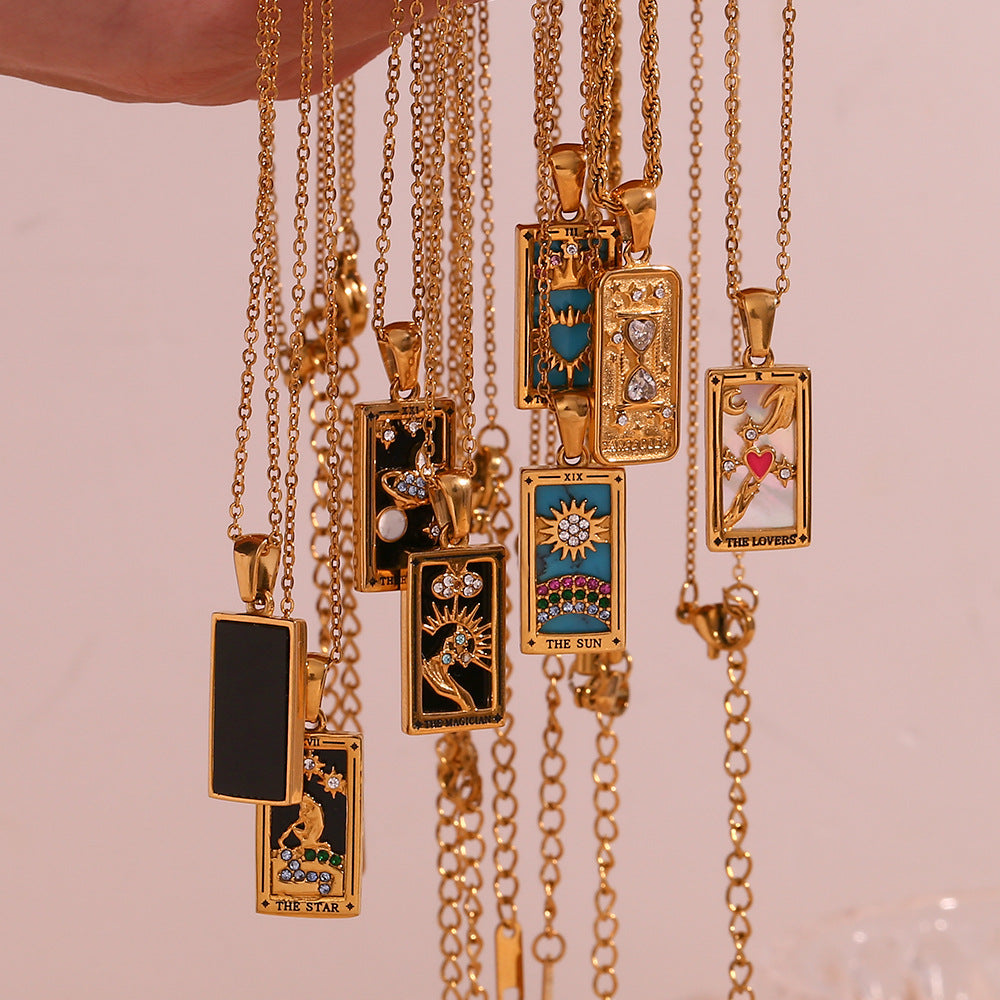 Fae® Pendentif Tarot Fortune Dorée