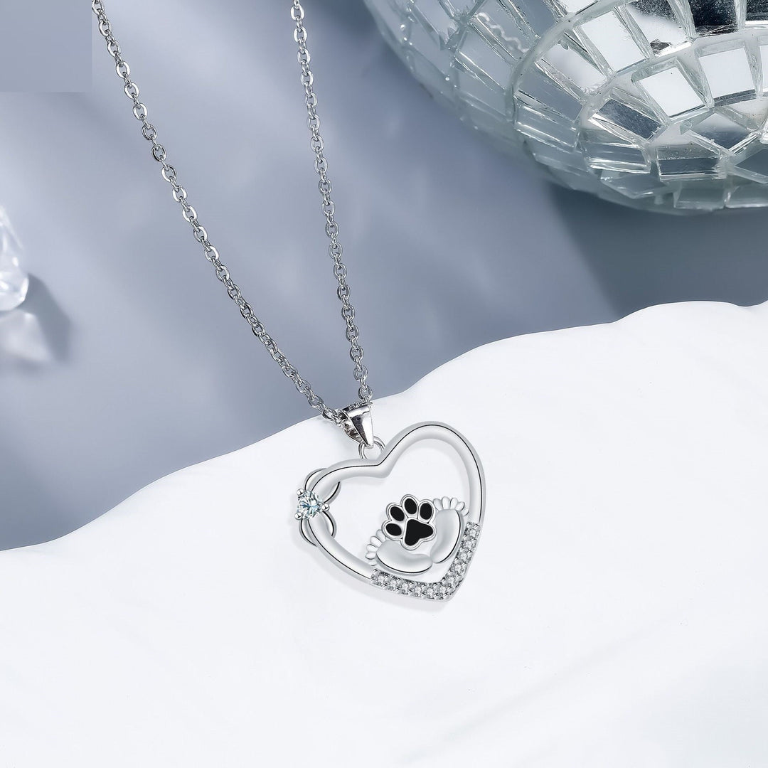 Collier Patte de Chien Little Feet et Zirconia