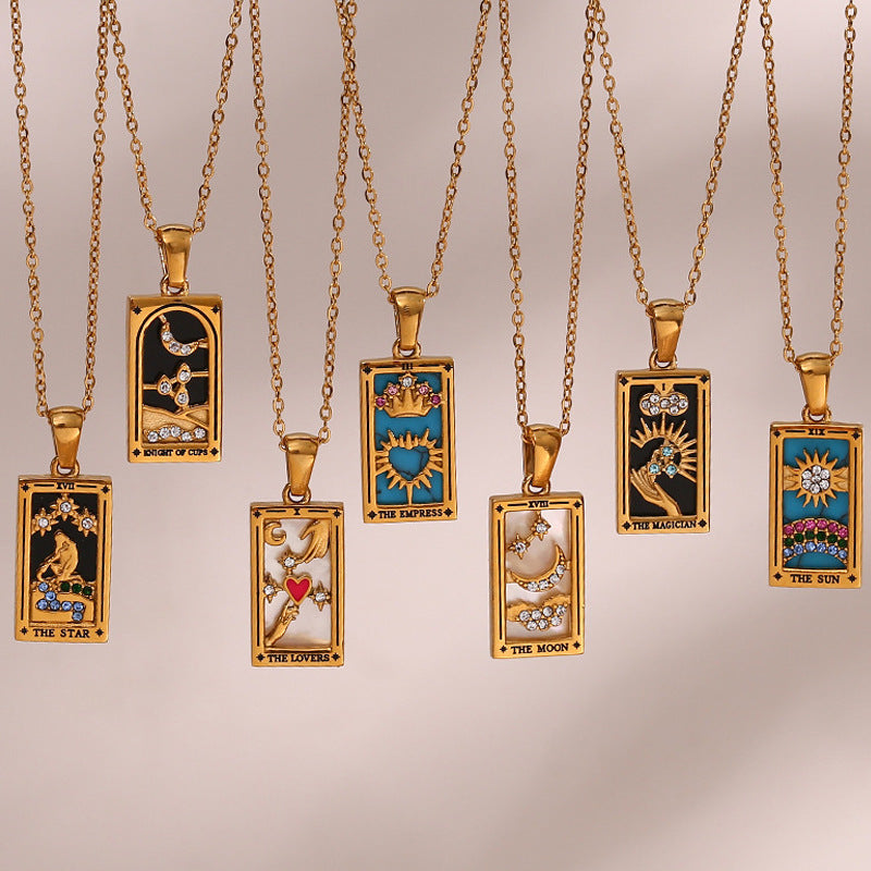Fae® Pendentif Tarot Fortune Dorée