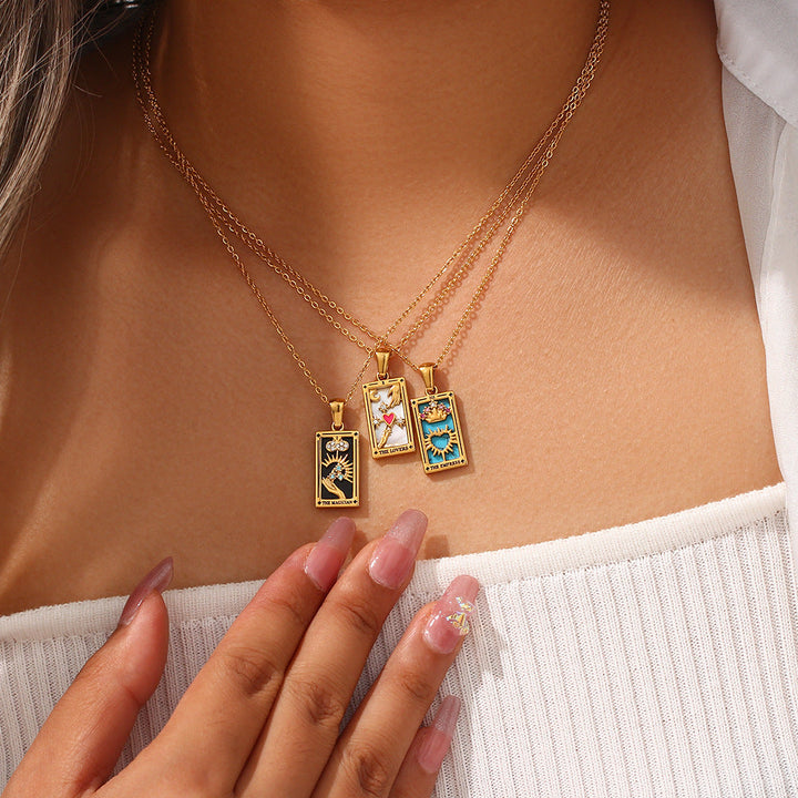 Fae® Pendentif Tarot Fortune Dorée
