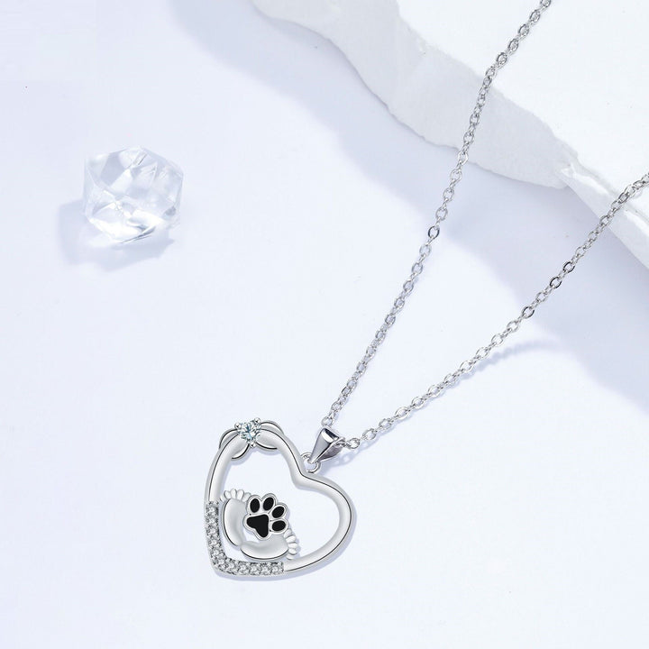 Collier Patte de Chien Little Feet et Zirconia