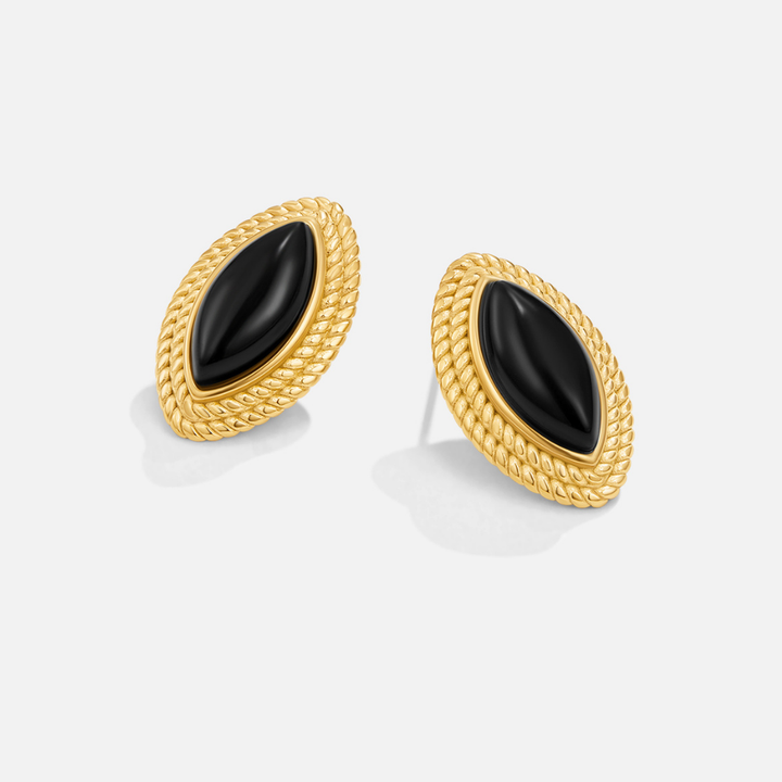 Boucles d'oreilles Madison Schwarz & Gold
