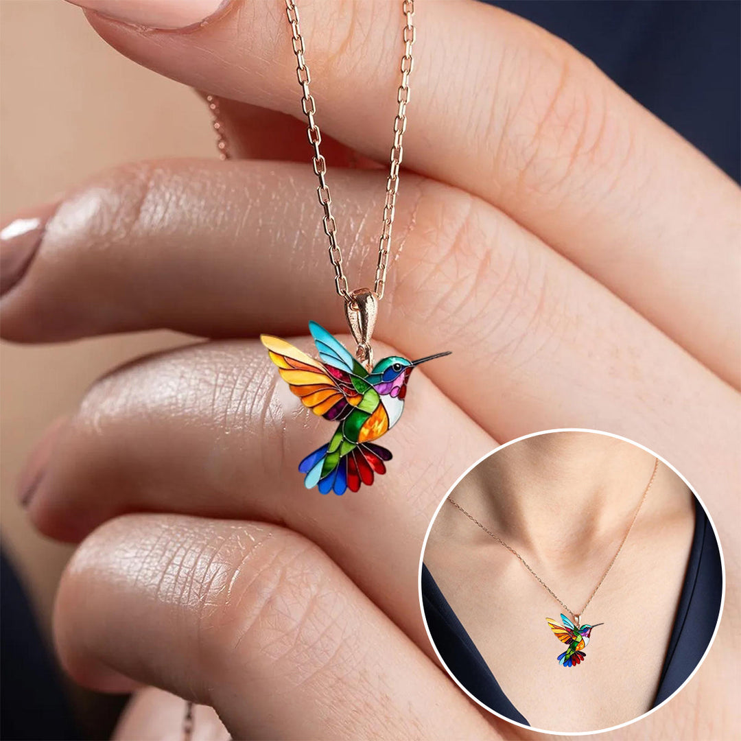 Collier coloré avec colibri