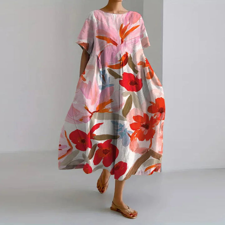 Morgane™ | Valentina robe florale d'été avec coupe flatteuse et liberté de mouvement.