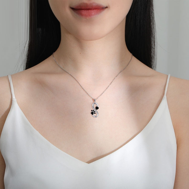 Collier Symbole Infini Coeurs Empreinte de Patte