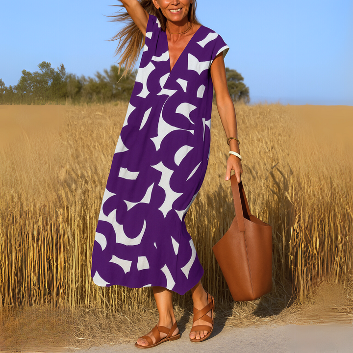 Morgane™ | Maxi dress with artistic print